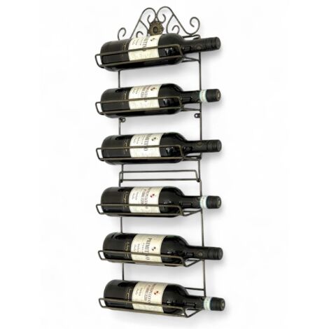 DanDiBo Casier à Vin Mural Métal Noir 240404 Porte-bouteilles Étroit à Fixer au Mur