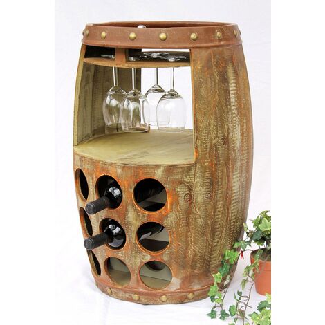 DanDiBo Casier à vin Tonneau à vin 1681 Bar Porte-Bouteilles 69cm Etagère pour 18 BTS. Tonneau Tonneau en Bois