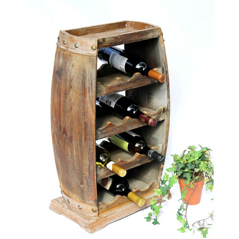 DanDiBo Casier à vin Tonneau à vin Brun 1549 Porte-Bouteilles Etagère Tonneau H-70cm Bar
