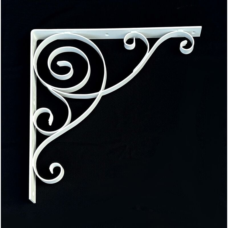 Dandibo - Console 50x50 cm Bandeau Blanc Fer forgé Métal Connecteur d'angle Angle