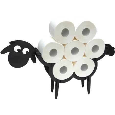 DanDiBo Distributeur de papier toilette Noir Bois Mouton Distributeur de rouleaux de papier toilette Distributeur de papier toilette indépendant Distributeur de rouleaux de papier toilette