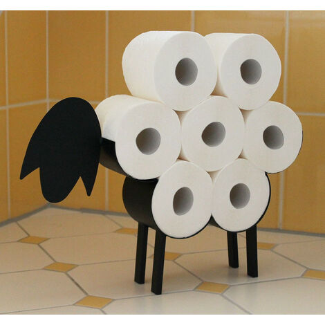 DanDiBo Distributeur de papier toilette Noir Métal Mouton Distributeur de rouleaux de papier toilette Distributeur de papier toilette indépendant Distributeur de rouleaux de papier toilette