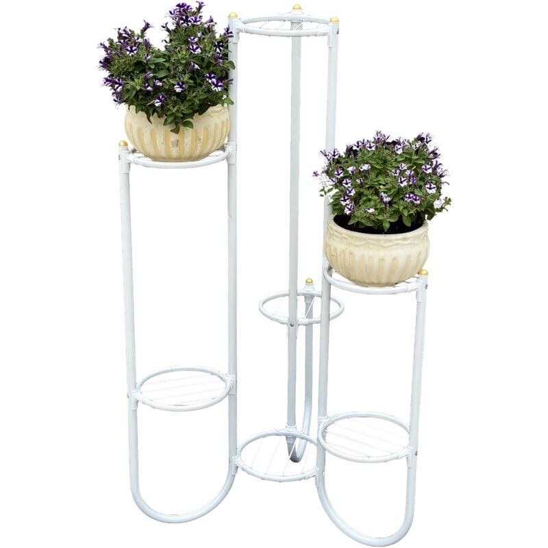 Dandibo - Escalier pour fleurs Métal Blanc 93922 Escalier pour plantes 101 cm Étagère pour plantes Support pour fleurs