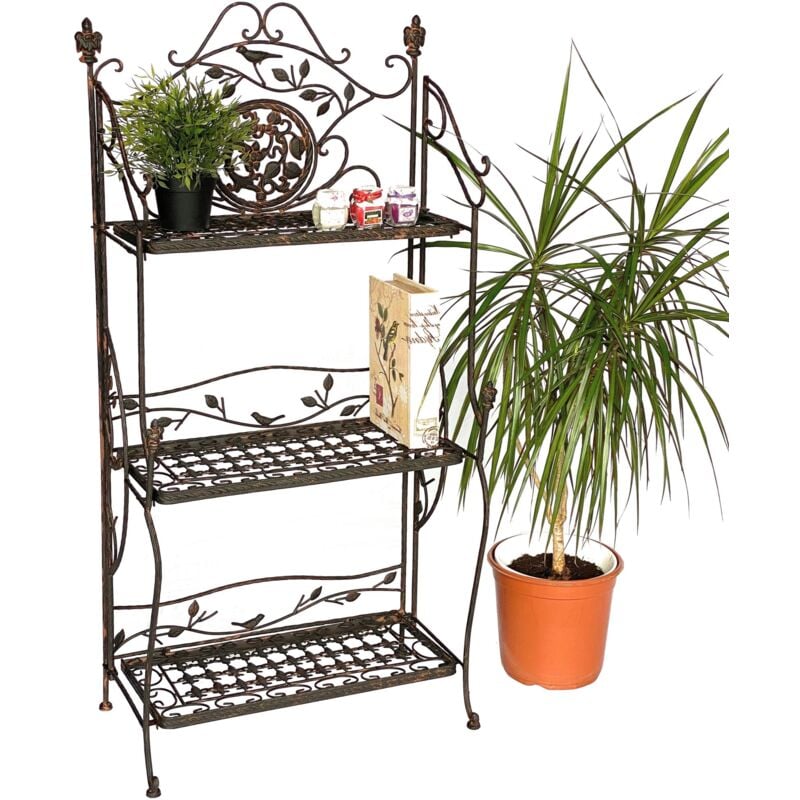 DanDiBo Étagère en métal vintage 1844 Étagère sur pied antique 123 cm Étagère à livres Étagère de cuisine pliante