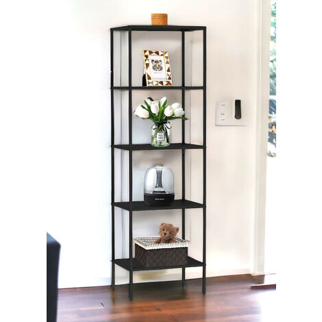 DanDiBo Étagère Noir Étroite Métal à 5 niveaux 170x50x35 cm Étagère Salle de Bains Cuisine Debout 96472 Étagère Métal Étagère de Rangement Moderne