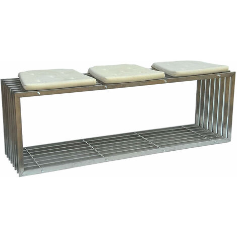 DanDiBo Gartenbank Edelstahl Metall Wetterfest Massiv 150 cm Sitzbank Bank Garten 96429 Parkbank Lamellenbank
