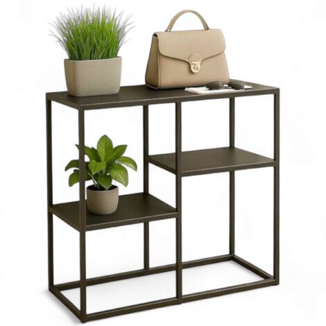 DanDiBo Konsolentisch Schmal Metall Modern 80x80x26 cm Sideboard Beistelltisch 96634 Ablagetisch Flurtisch Sofatisch