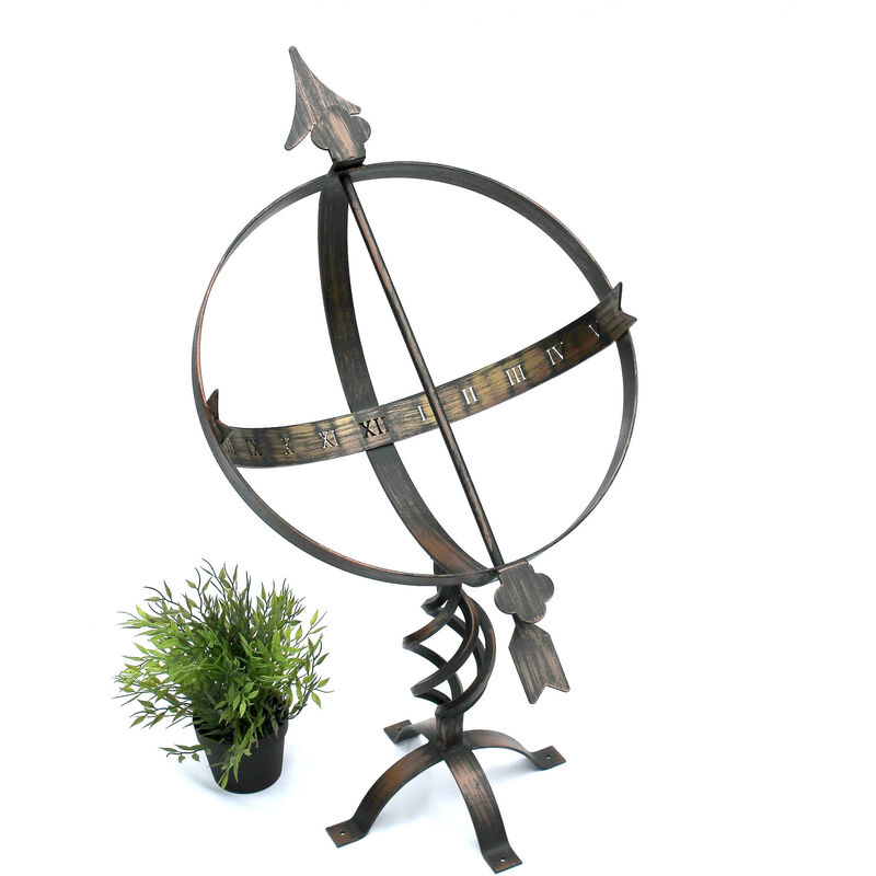 Dandibo - Meridiana da giardino grande in metallo patinato in ferro battuto Deco resistente alle intemperie 70 cm Orologio da giardino