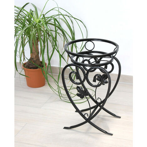 DanDiBo Pied à fleurs Métal Noir 49 cm Tabouret à fleurs KW420 Colonne à plantes Pied à plantes Petite colonne à fleurs