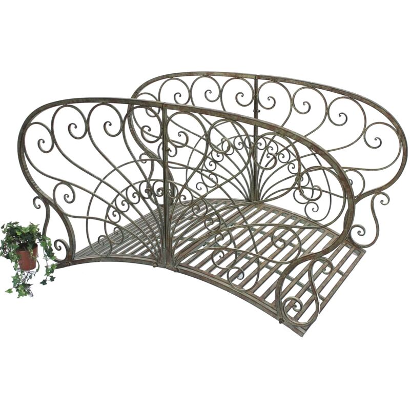 Dandibo - Pont de jardin en métal avec balustrade 150106 Pont 150 cm Pont de jardin en métal Meubles de jardin Pont d'étang Stable