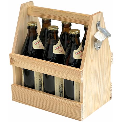 DanDiBo Porte-bouteilles 6 bouteilles Bois Porte-bière avec décapsuleur 93945 Sac à main homme