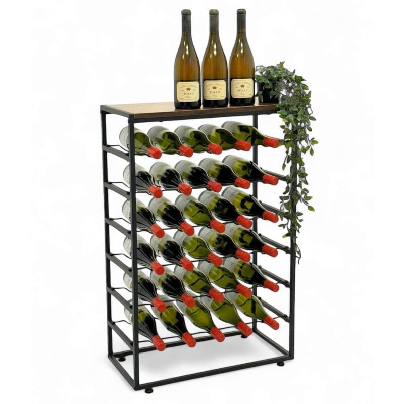 Dandibo - Porte-Bouteilles Métal Noir Debout 30 Bouteilles 96605 Porte-Bouteilles Support à Bouteilles de Vin