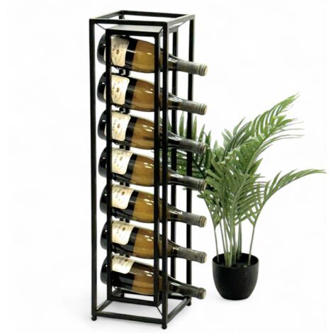DanDiBo porte-bouteilles métal noir debout diamant 80 cm 96621 étagère à bouteilles porte-bouteilles étroit moderne