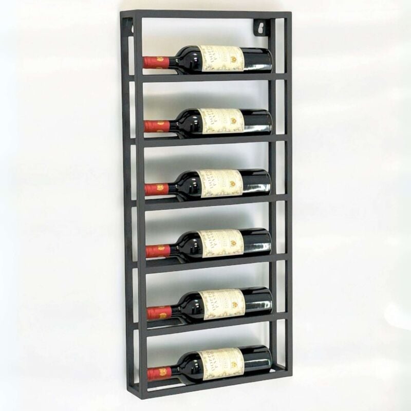 Dandibo - Porte-Bouteilles Mural Métal Noir Design 96603 Casier à Bouteilles Porte-Bouteilles de Vin