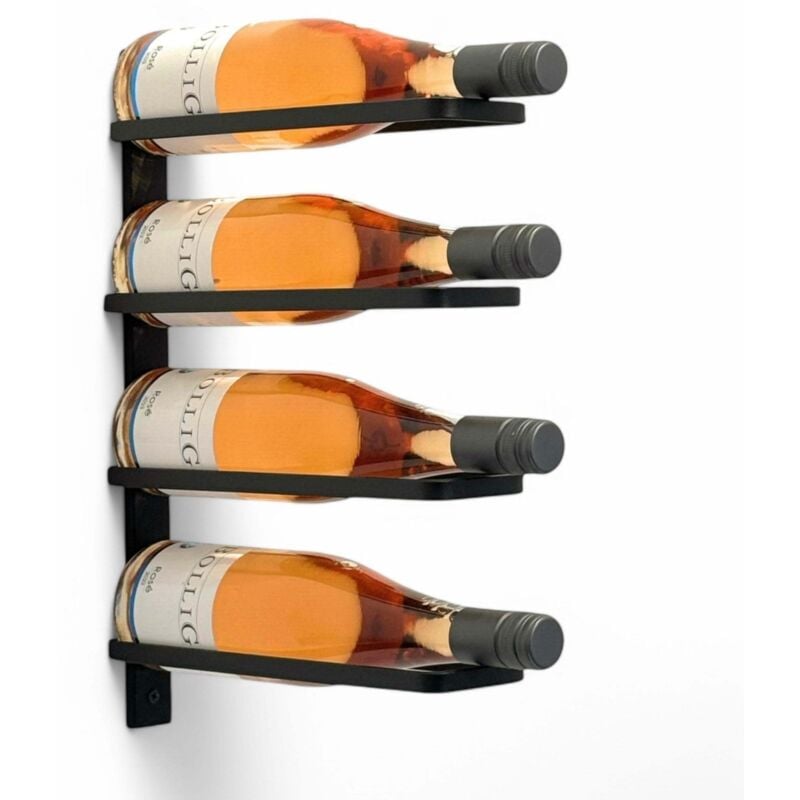 Dandibo - Porte-Bouteilles Mural Noir Métal 96638 Étagère à Bouteilles Support Mural Moderne pour 4 Bouteilles