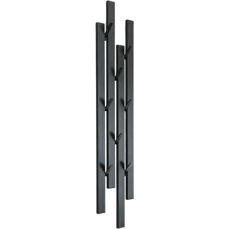Dandibo - Portemanteau mural noir métal 96612 Portemanteau mural avec 8 crochets étroit Portemanteau d'entrée moderne Barre à crochets Porte-manteaux