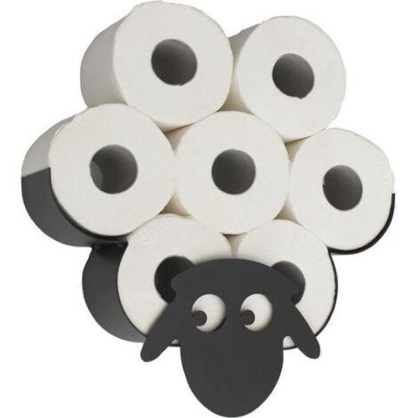 DanDiBo Porte-rouleau de papier toilette mural en forme de mouton en métal Noir