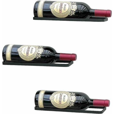 DanDiBo Porte-vin Métal Noir Set de 3 bouteilles de vin Porte-bouteilles 96419 Étagère murale Étagère