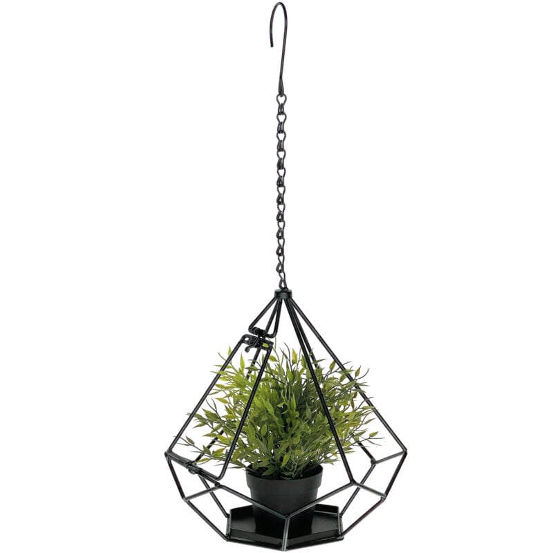 Pot de fleurs intérieur Métal Mur Plantes suspendues 64 cm 96075 s avec porte 6 coins Pendentif pour plantes Pendentif pour pots de fleurs Pot de