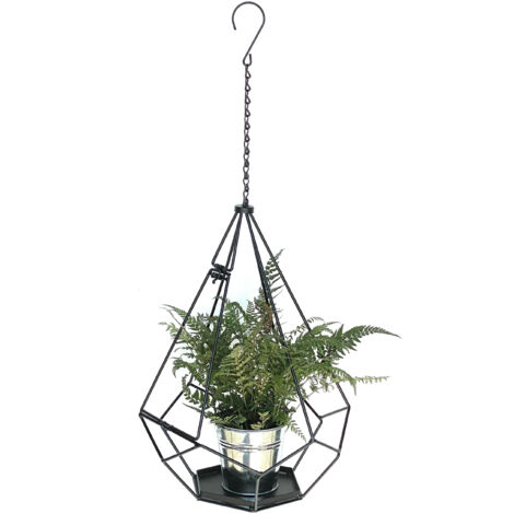 DanDiBo Pot de fleurs Intérieur Métal Mur Plantes suspendues 82 cm 96075 L avec porte 6 coins Pendentif pour plantes Pendentif pour pots de fleurs Pot de fleurs suspendu