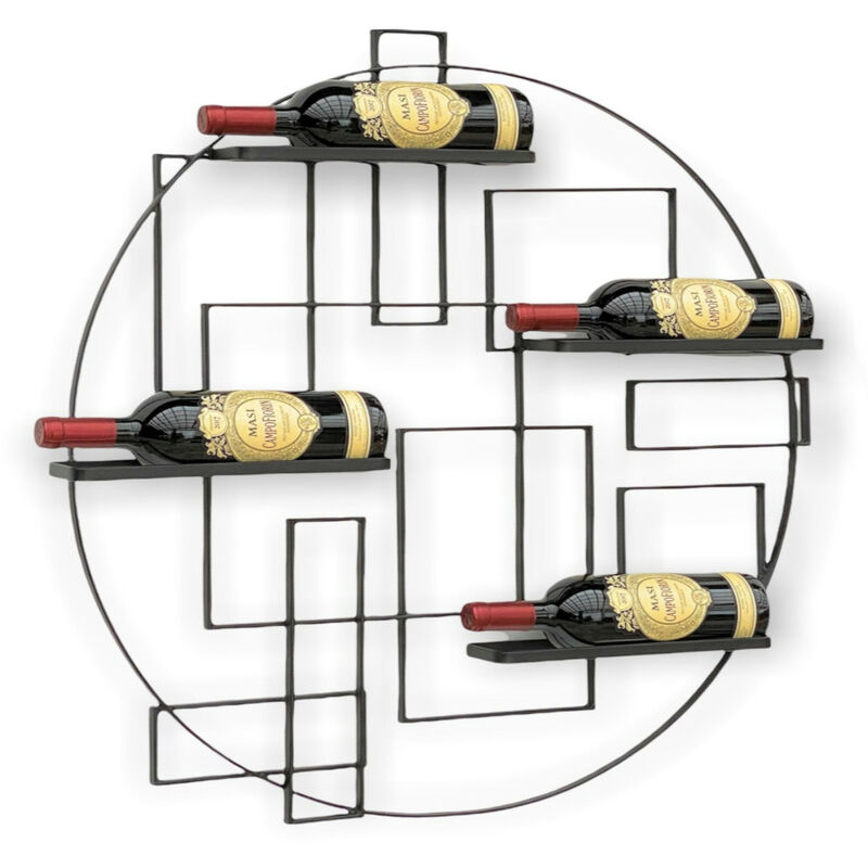 Image of Dandibo - Scaffale Vini "Pi4" Supporto Bottiglie in Metallo 90cm Porta Bottiglie Scaffale a Parete Scaffale