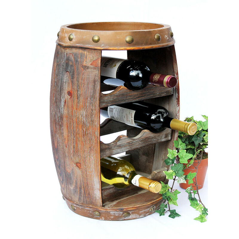 Image of Scaffale-Vino Botte Vini 1555 Bar Porta-Bottiglie 50cm per 8 bottigl. Scaffale Botte Botte-Legno - Dandibo