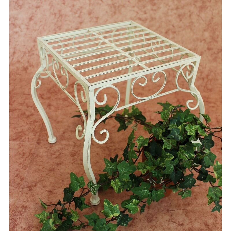 Dandibo - Sgabello per fiori in metallo bianco angolare 30 cm Portafiori 20217 Portapiante Tavolino Piccolo