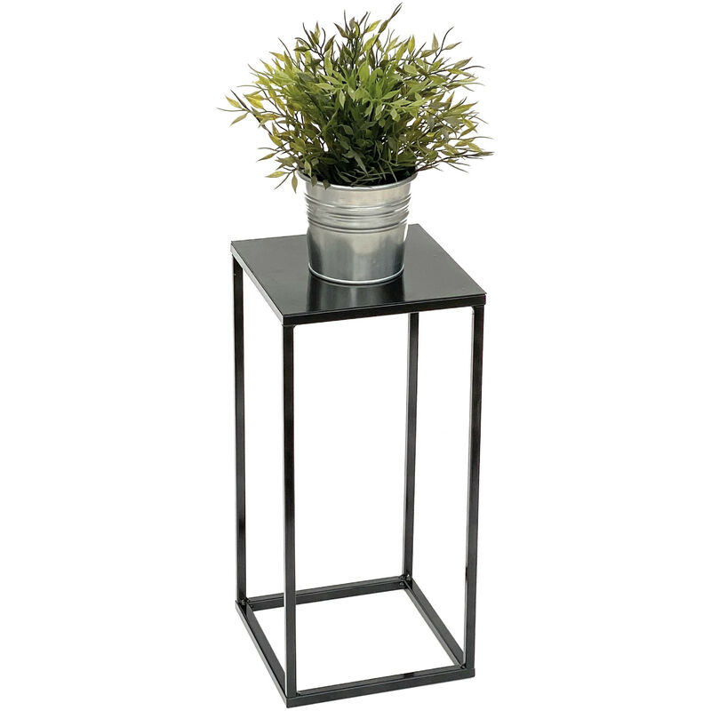 Dandibo - Sgabello per fiori in metallo nero, forma quadrata, 42,5 cm, Tavolino 434, Colonna floreale moderna, Supporto per piante, Sgabello per