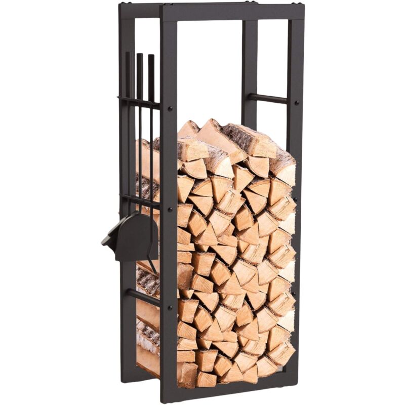 Dandibo - Support de Bûches de Cheminée Intérieur en Métal avec Outils 96601 Rangement pour Bois de Chauffage Support de Cheminée Range-Bûches
