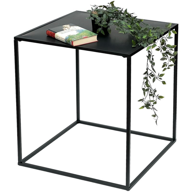 Dandibo - Table basse noire métal l Table d'appoint salon 96252 Table d'appoint 52 cm Table de salon Table de cuisine Moderne
