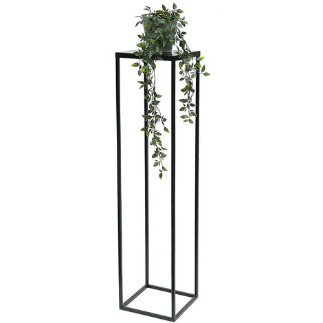 DanDiBo Table d'appoint pour fleurs en métal noir de 100 cm, forme carrée, support de fleurs FRA-006, colonne de fleurs moderne, support de plantes, table pour plantes.