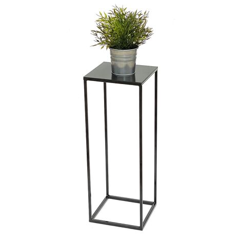 Ensemble de 3 tables de fleurs en métal DanDiBo avec vase noir et argent -  Collection 96091 