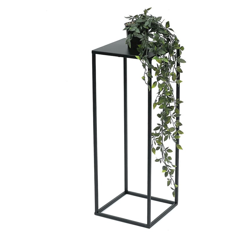 Tabouret pour fleurs Métal Noir Angulaire 60 cm Porte-fleurs Table d'appoint 96315 m Colonne pour fleurs Moderne Porte-plantes Tabouret pour plantes