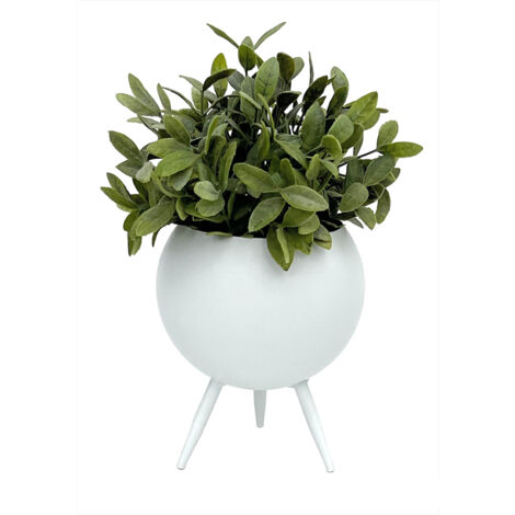 DanDiBo Tabouret à fleurs Métal avec pot Blanc 19 cm Porte-fleurs 96259 S Colonne à fleurs Moderne Porte-plantes Tabouret à plantes