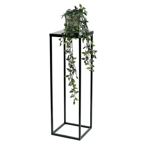 HowHomely Supporto per piante moderne, sgabello per fiori in metallo verde alto 70 cm