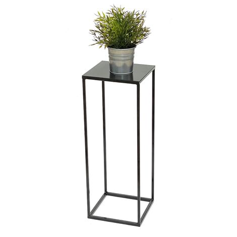 DanDiBo Tabouret à fleurs Métal Noir Angulaire 62,5 cm Porte-fleurs Table d'appoint 434 Colonne à fleurs Moderne Porte-plantes Tabouret à plantes