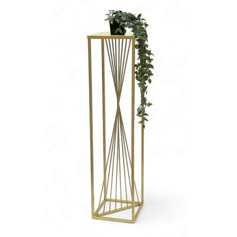 Tabouret pour fleurs Métal Or Angulaire 100 cm Porte-fleurs Table d'appoint 96567 Colonne pour fleurs Design Moderne Porte-plantes Tabouret pour