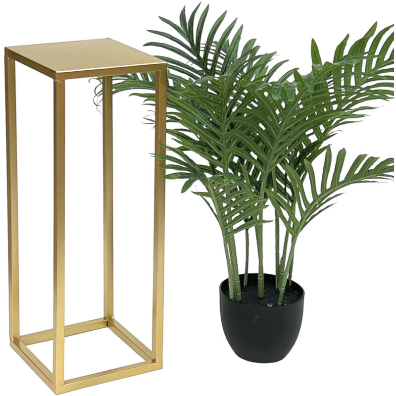 Tabouret pour fleurs Métal Or Angulaire 50 cm Support pour fleurs Table d'appoint 96506 s Colonne pour fleurs Moderne Support pour plantes Tabouret