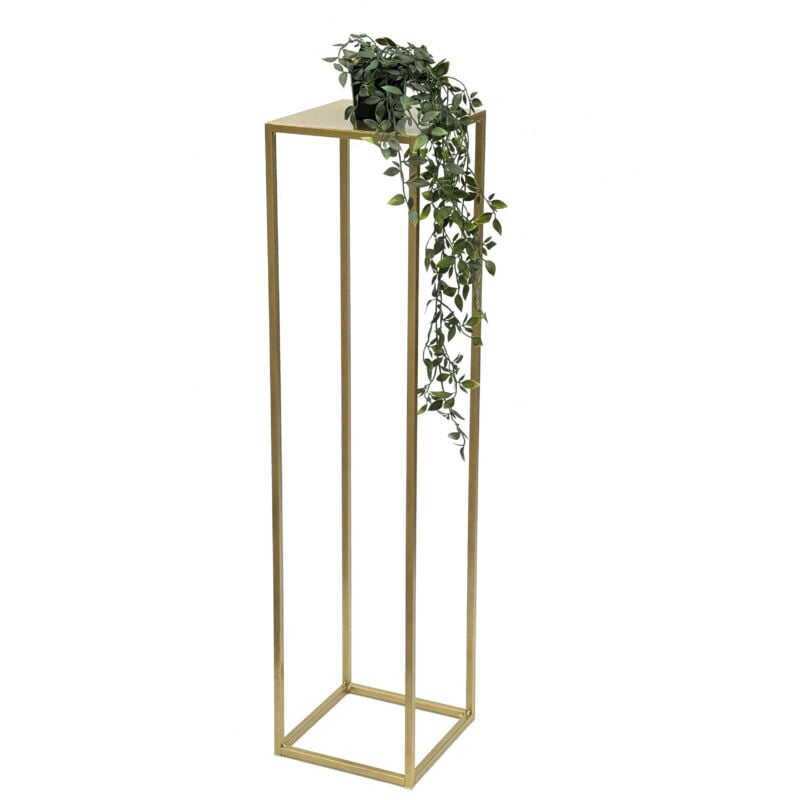 Tabouret pour fleurs Métal Or Angulaire 100 cm Support pour fleurs Table d'appoint 96570 Colonne pour fleurs Moderne Support pour plantes Tabouret