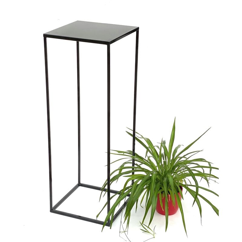 Dandibo - Tabouret de fleurs en métal noir, forme carrée de 82,5 cm, support de fleurs, table d'appoint 434, colonne de fleurs moderne, support de