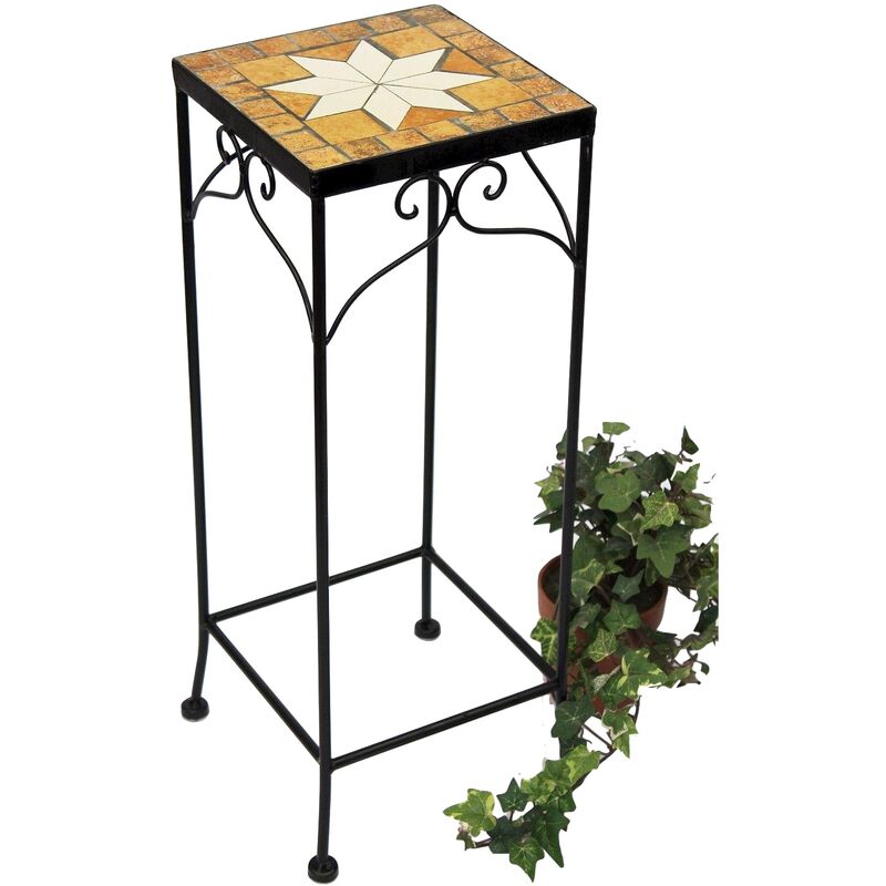 Tabouret à fleurs Mosaïque Angulaire 54 cm Support pour fleurs 12012 Table d'appoint Support pour plantes Table en mosaïque - Dandibo