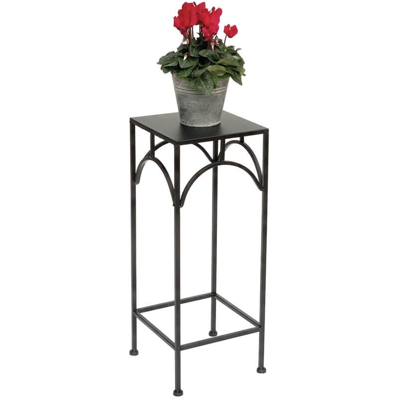 Tabouret pour fleurs Métal Noir Angulaire 60 cm Porte-fleurs 96132 m Table d'appoint Colonne pour fleurs Moderne Porte-plantes Tabouret pour plantes