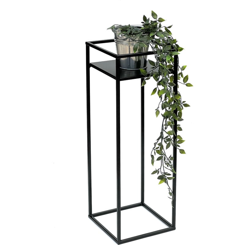 DanDiBo Tabouret pour fleurs Métal Noir Angulaire 62 cm Support pour fleurs Table d'appoint 453 Colonne pour fleurs Moderne Support pour plantes
