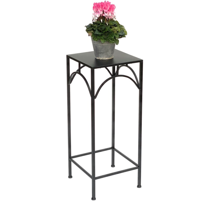 Tabouret pour fleurs Métal Noir Angulaire 70 cm Support pour fleurs 96132 l Table d'appoint Colonne pour fleurs Moderne Support pour plantes Tabouret