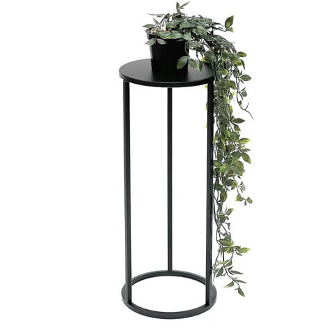 DanDiBo Tabouret pour fleurs Métal Noir Rond 50 cm Support pour fleurs Table d'appoint 96316 S Colonne pour fleurs Moderne Support pour plantes Tabouret pour plantes