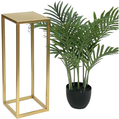 DanDiBo Tabouret pour fleurs Métal Or Angulaire 50 cm Support pour fleurs Table d'appoint 96506 S Colonne pour fleurs Moderne Support pour plantes Tabouret pour plantes