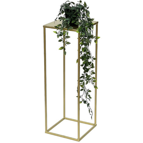 DanDiBo Tabouret pour fleurs Métal Or Angulaire M 62 cm Porte-fleurs Table d'appoint 96406 Colonne pour fleurs Moderne Porte-plantes Tabouret pour plantes