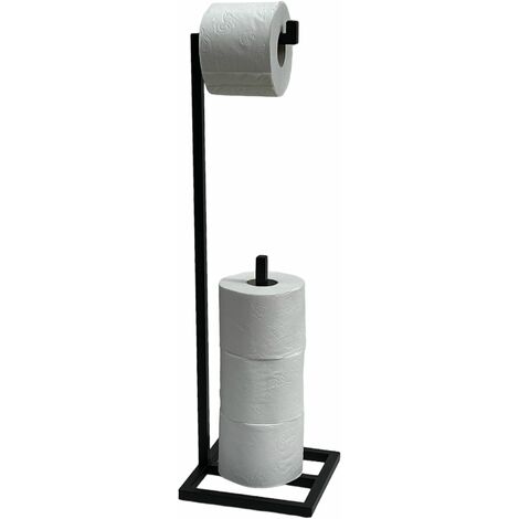 DanDiBo Toilettenpapierhalter Stehend Schwarz Metall 96459 Gäste WC Ständer Klopapierhalter Ersatzrollenhalter Papierhalter Rollenhalter