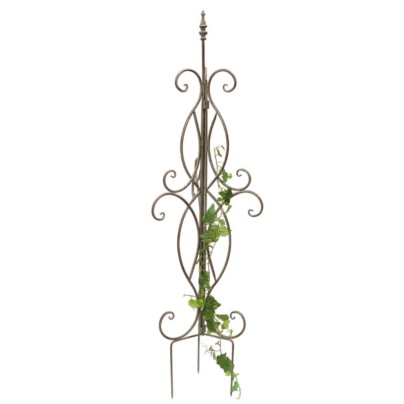 Treillis en métal 125 cm 93998 Support pour plantes grimpantes Support pour fleurs Colonne pour plantes grimpantes - Dandibo