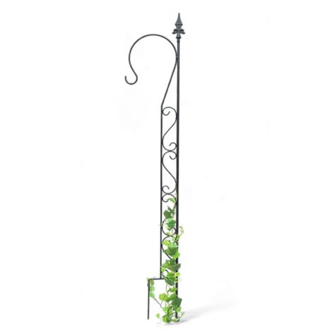 Dandibo – Treillis de jardin en métal 145 cm – Support intégré pour plantes grimpantes – Finition peinture poudre anti-rouille